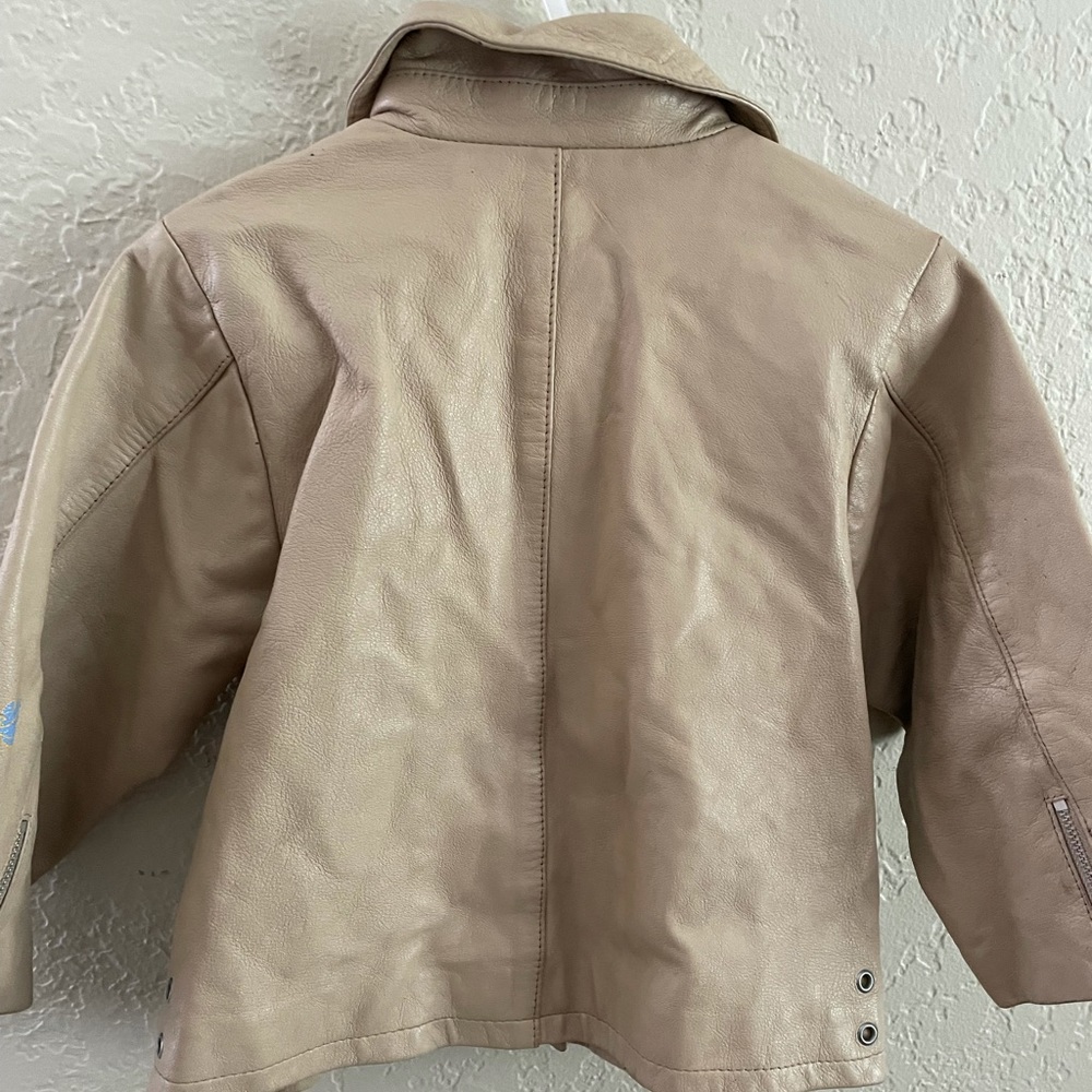 Baby Gap Vintage Leather Zip Sleeve Jacket - Picture 2 of 4